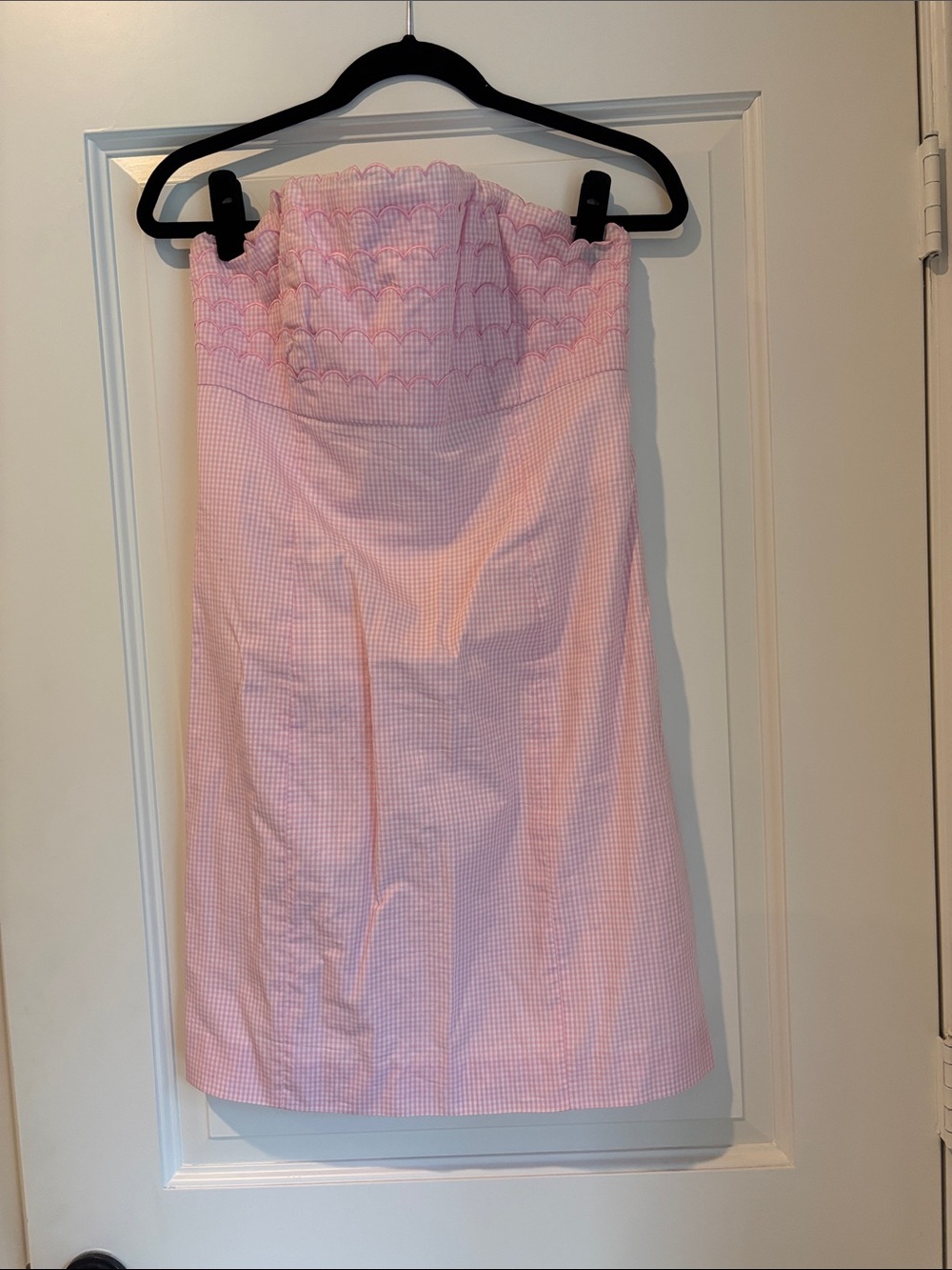 Lilly Pulitzer Pink Gingham Strapless Sundress, Size 8